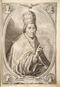 Pape Clément XI, pub. 1717 (gravure) - Italian School