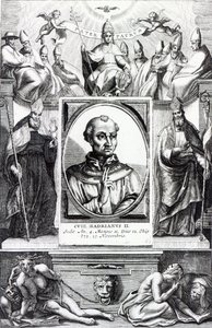 Pape Adrien II (gravure) - Italian School