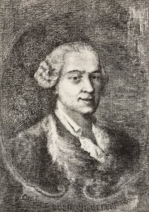 Portrait de Carlo Goldoni (1707-1793), dramaturge italien, gravure de Marco Pitteri d