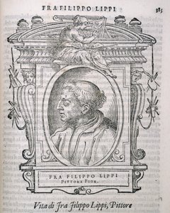 Portrait de Fra Filippo Lippi (c.1406-69) de Vies des artistes de Vasari, première publication 1550 - Italian School