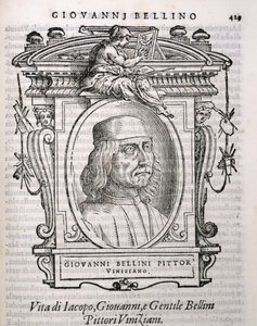 Portrait de Giovanni Bellini (c.1431-1516) de Vies des artistes de Vasari, première publication 1550
