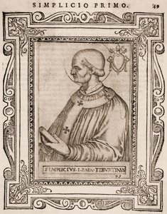 Portrait du pape Simplicius, vers 1760 (gravure) - Italian School
