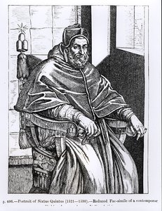 Portrait du pape Sixte V (1520-90) illustration de 