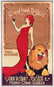 Affiche publicitaire "Bislieri Liqueur" 1904 (litho)