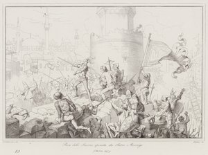 Prise de Smyrne, opérée par Pietro Mocenigo - Italian School