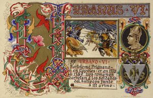 Commémoration imprimée du Pape Urbain VI - Italian School