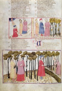 Purg.XXVIII f.47v Virgile prenant congé et la forêt divine, de La Divine Comédie par Dante Alighieri