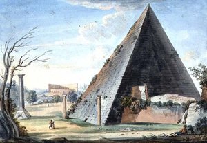 Tombeau pyramidal de Caius Cestus - Italian School