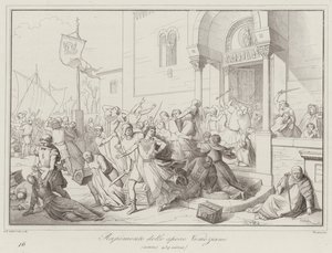 Enlèvement des épouses vénitiennes, 930 (gravure) - Italian School