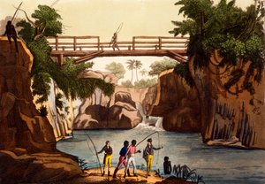 Rivière Roccie près de San Benedetto, île de Madagascar, de Costumi dei... par Giulio Ferrario, vers 1820-30 - Italian School
