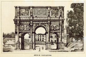 Rome : Arco Di Costantino (lithographie) - Italian School