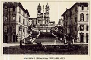 Rome: Escalier et église de la Trinité des Monts - Italian School