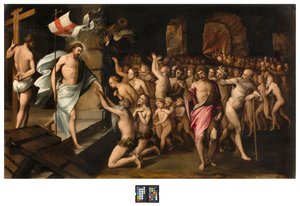 Christ descend au limbes - Italian School