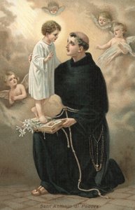 Saint Antoine de Padoue (lithographie couleur) - Italian School