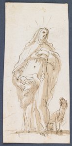Sainte Marguerite de Cortone, fin du 17ème siècle - Italian School