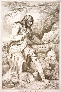 Salvator Rosa, peintre baroque, poète et graveur italien (gravure) - Italian School