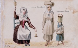 Costumes sardes de Tissi, impression ms. 257, Collection Cominotti - Italian School