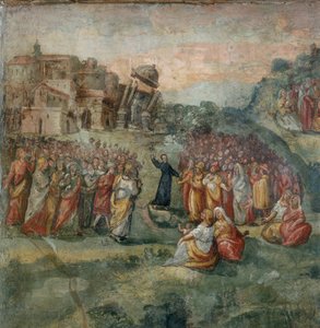 Sermon de Saint Hippolyte, détail de la peinture du Martyre de Saint Hippolyte et de ses compagnons - Italian School