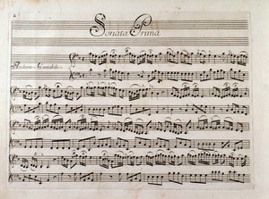 Page de partition pour « Sonate pour violon et basse continue » de Giuseppe Tartini - Italian School
