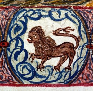 Signe du Lion. Horoscope italien datant du milieu du XVe siècle - Italian School