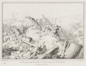 Sortie des assiégés de Candie soutenue et animée par Sante Barbaro - Italian School