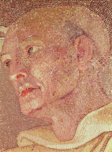 Saint Bernard de Clairvaux (c.1090-1153) de la crypte de Saint-Pierre (mosaïque) (détail)