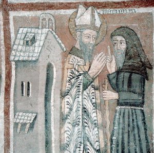 Saint Grégoire le Grand (540-604) avec un Moine - Italian School