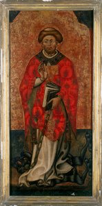 Saint Philippe marchant sur un démon, peinture sur bois du XVe siècle - Italian School