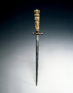 Stylet avec poignée en forme de figures de Charité, Justice et Espoir, vers 1650