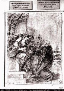 Étude pour la page de titre des œuvres complètes de Galilée, 1656 - Italian School