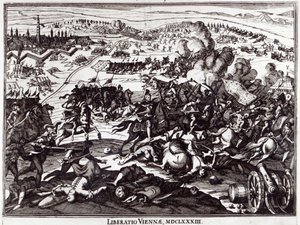 Le siège de Vienne de 1683 - Italian School