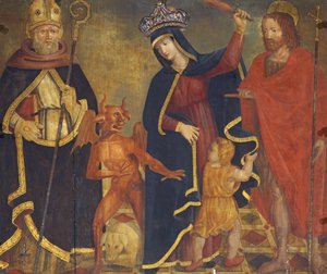 La Madone du soulagement avec des saints - Italian School