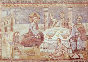 Le repas chez Simon le Pharisien, École de Monte Cassino, vers 1087 - Italian School