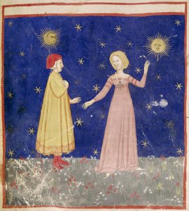 La rencontre de Dante (1265-1321) et Béatrice - Italian School