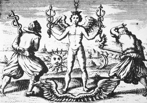 Le Mercure des philosophes, de Della Tramutatione Metallica par Giovanni Battista Nazari (1589) illustré dans une histoire de la magie publiée à la fin du 19e siècle - Italian School