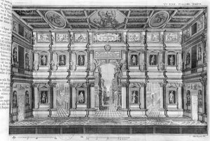 Le Théâtre Olympique à Vicence, conçu par Andrea Palladio (1508-80)