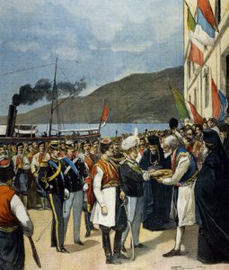 Le Prince de Naples - puis Victor Emmanuel III - reçoit à Rijeka, selon la tradition, du pain et du sel de la famille d