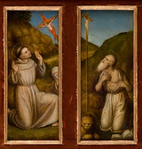 La Stigmatisation des Saints François et Jérôme, vers 1480 - Italian School
