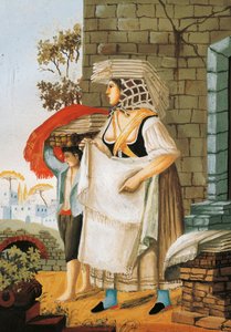 Le vendeur de lin et de dentelle à Naples, Italie