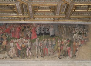 Le serment de fidélité au premier capitaine Luigi Gonzaga en 1328 - Italian School