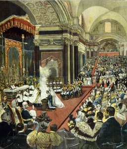 Mariage religieux de celui qui deviendra le roi Victor Emmanuel III (Victor-Emmanuel) (Vittorio Emanuele) avec la princesse Hélène de Monténégro dans l