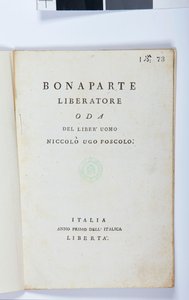Page de titre de Bonaparte Liberatore par Niccolo Ugo Foscolo, édition originale, 1797 - Italian School