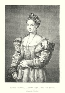 Tiziano Vecellio, La Flora, Dite La Belle du Titien, Collection du Palais Pitti (gravure) - Italian School