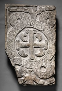 Panneau de transenne avec une croix, lombard, 700-800 - Italian School