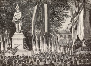 Inauguration du monument au général Giacomo Medici, Milan, Italie (gravure) - Italian School