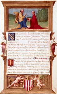 Venise : Commission du doge Antonio Grimani (1434-1523), procurateur de San Marco. Page de manuscrit du XVIe siècle. Venise, Museo Correr - Italian School