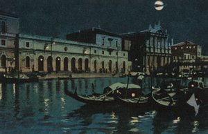 Venise, grand canal (lithographie couleur)
