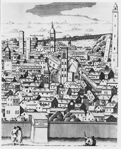 Vue de Bologne (gravure) - Italian School