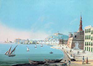 Vue de Naples depuis le Carmine, vers 1845