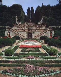 Vue des jardins - Italian School